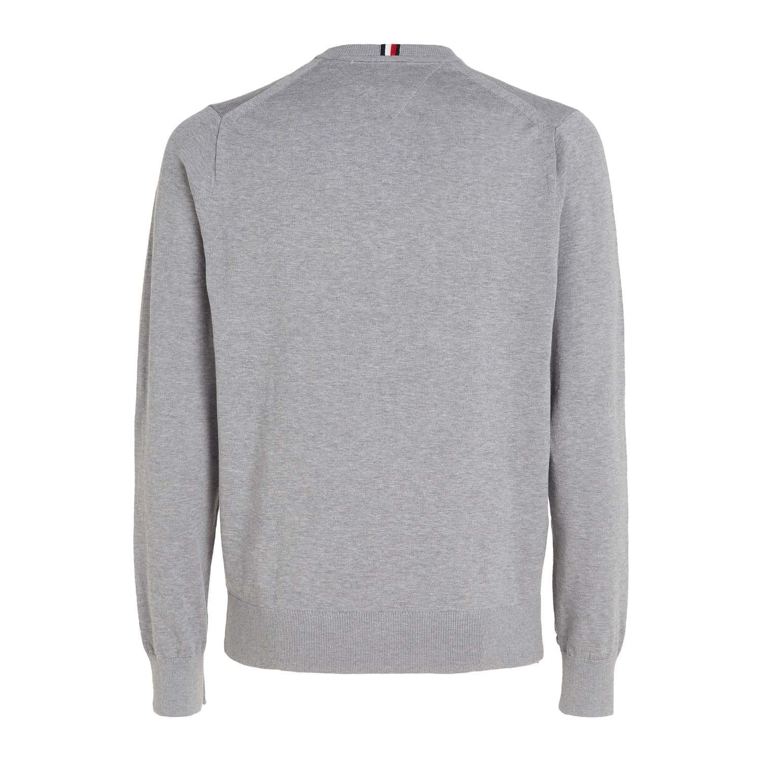 Grey - Back - Tommy Hilfiger Mens 1985 Cotton Crew Neck Sweater Top