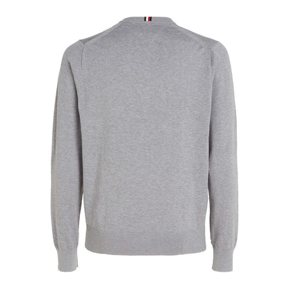 Grey - Back - Tommy Hilfiger Mens 1985 Cotton Crew Neck Sweater Top