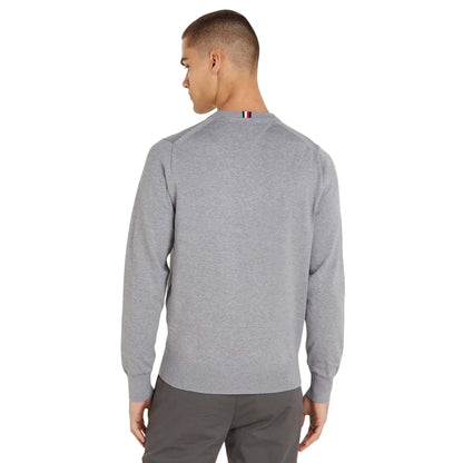 Grey - Lifestyle - Tommy Hilfiger Mens 1985 Cotton Crew Neck Sweater Top