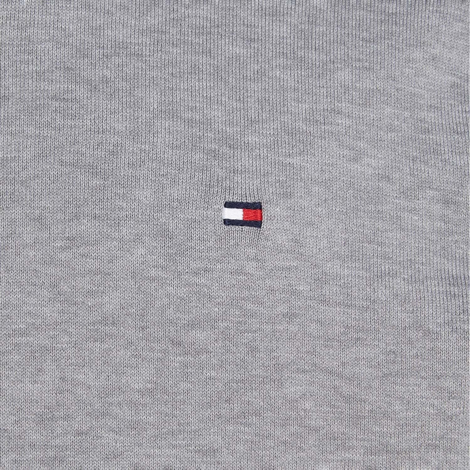 Grey - Close up - Tommy Hilfiger Mens 1985 Cotton Crew Neck Sweater Top
