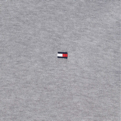 Grey - Close up - Tommy Hilfiger Mens 1985 Cotton Crew Neck Sweater Top