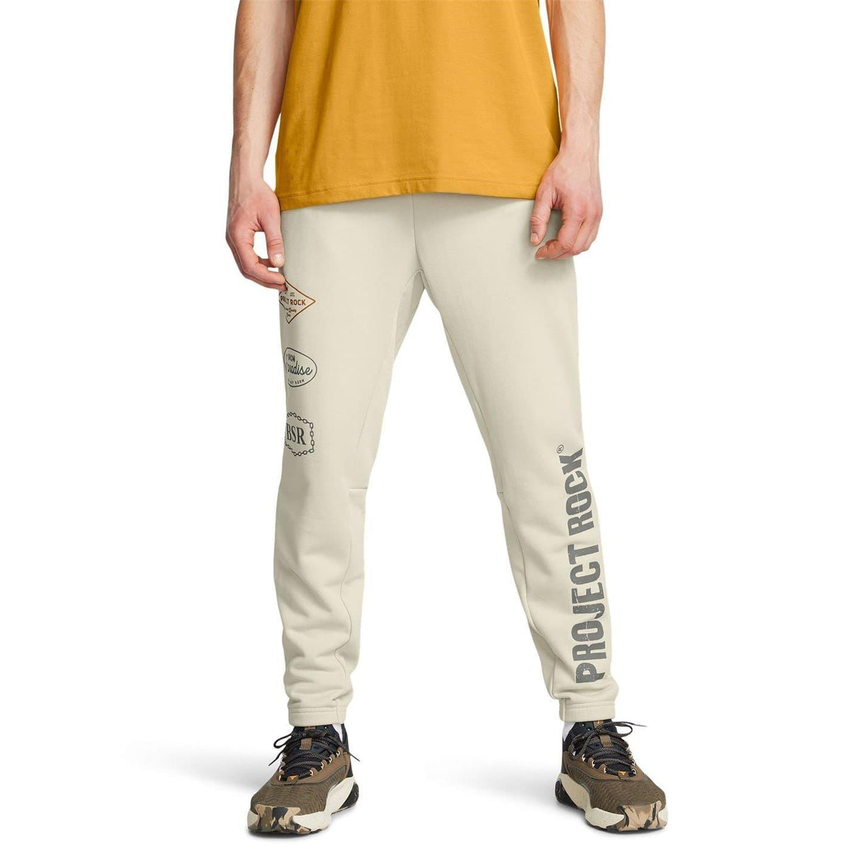 Brown - Front - Under Armour Mens Project Rock Graphic Print Joggers