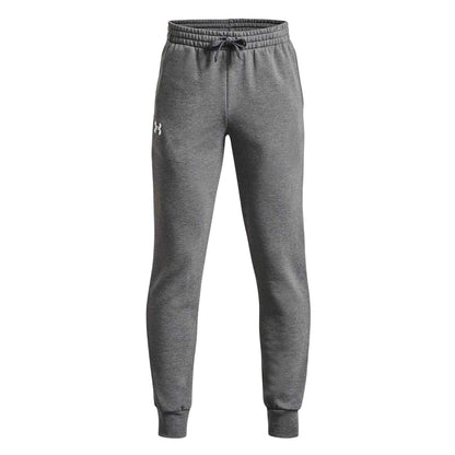 Grey Heather - Front - Under Armour Boys Fleece Jogging Bottoms