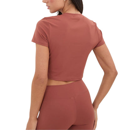 Mocha - Back - I Saw It First Womens-Ladies Seamless Short-Sleeved Crop Top