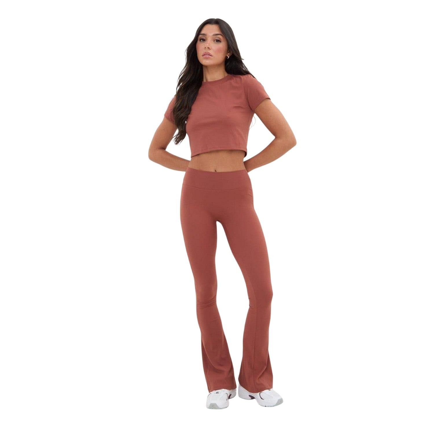 Mocha - Lifestyle - I Saw It First Womens-Ladies Seamless Short-Sleeved Crop Top