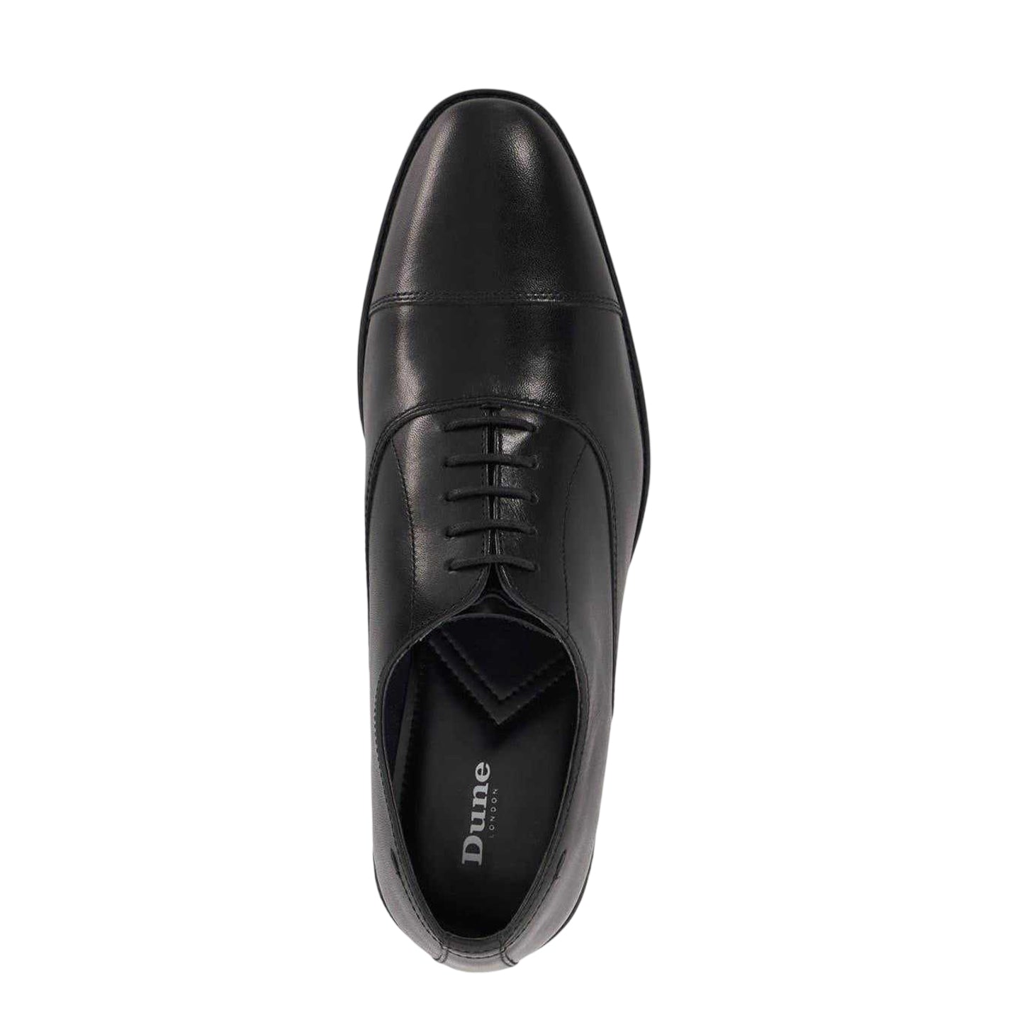 Black - Side - Dune London Mens Steffon Leather Oxford Shoes