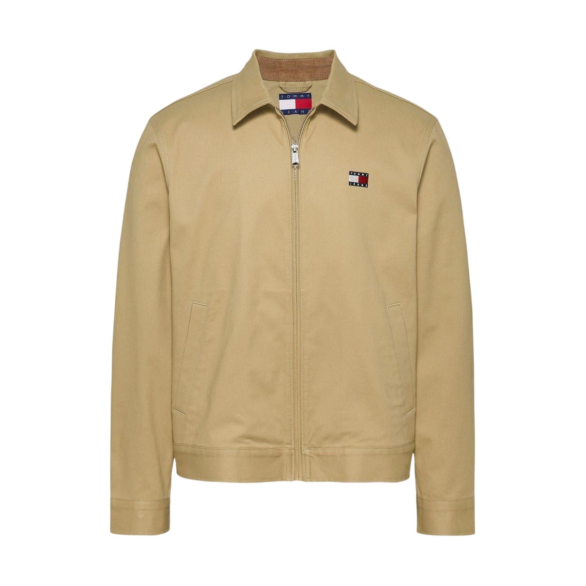 Tan - Front - Tommy Jeans Mens Logo Full Zip Jacket