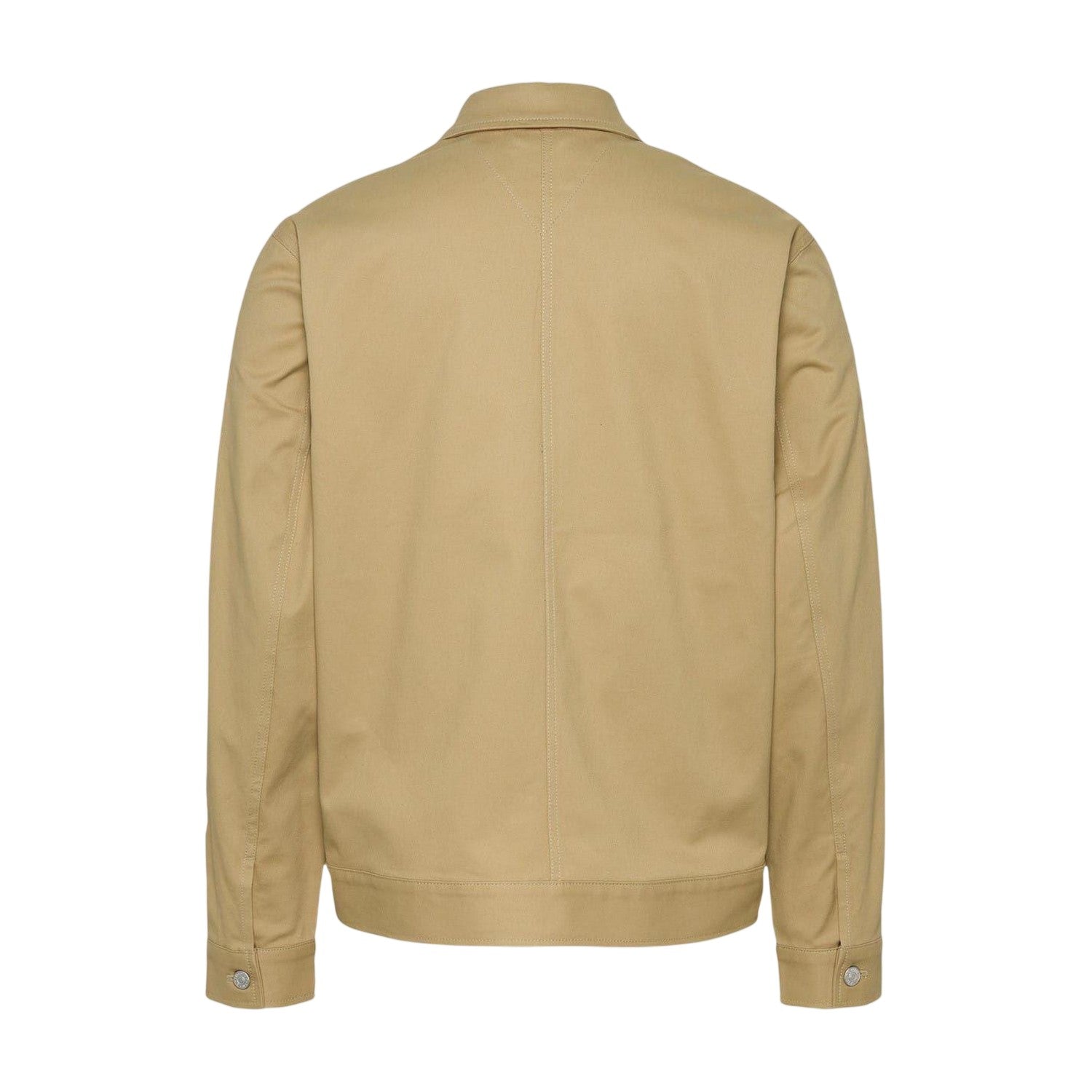 Tan - Back - Tommy Jeans Mens Logo Full Zip Jacket