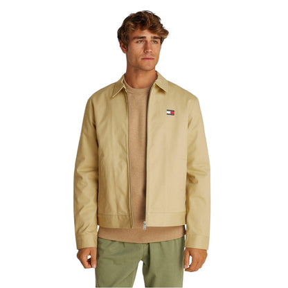 Tan - Lifestyle - Tommy Jeans Mens Logo Full Zip Jacket