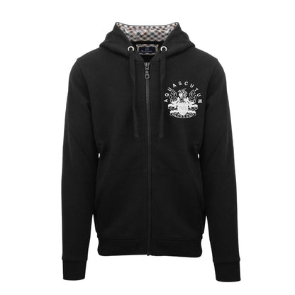 Black - Front - Aquascutum Mens Relaxed Fit Full Zip Hoodie