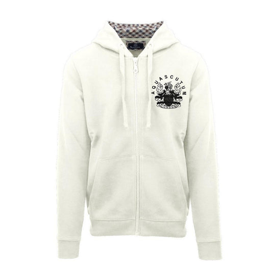Butter - Front - Aquascutum Mens Relaxed Fit Full Zip Hoodie