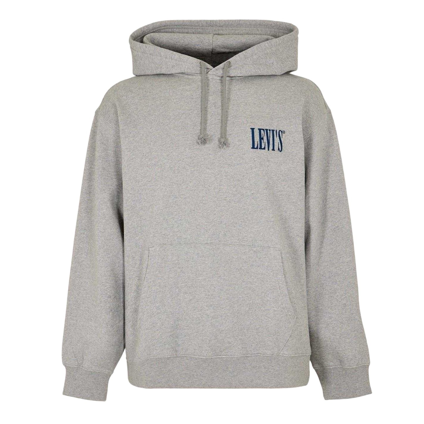 Grey - Front - Levis Mens Drop Shoulder Regular Drawstring Hoodie