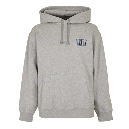 Grey - Front - Levis Mens Drop Shoulder Regular Drawstring Hoodie
