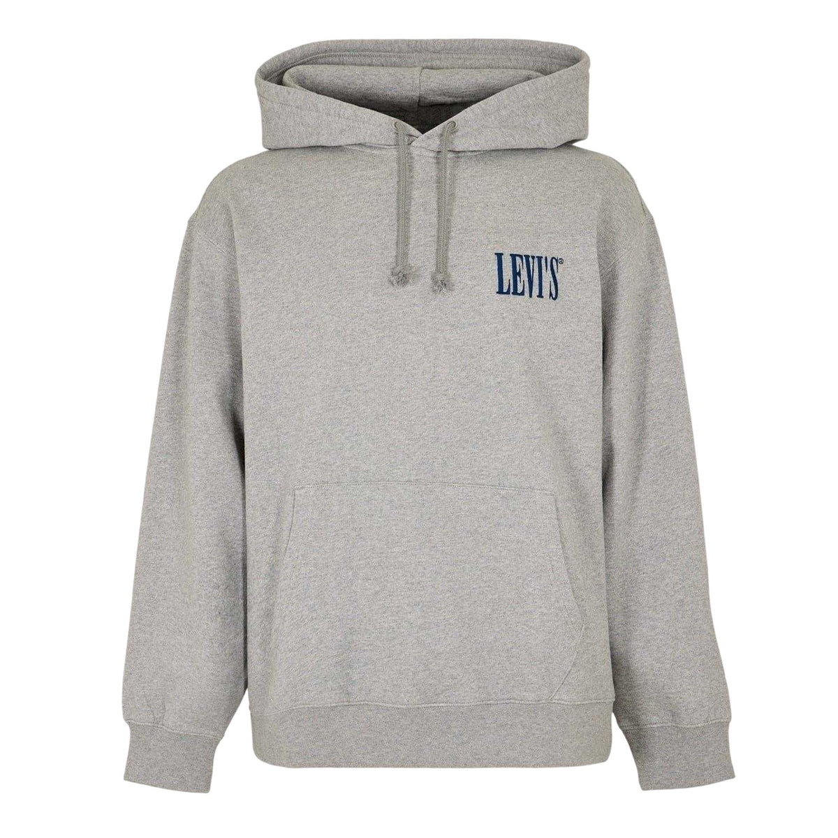 Grey - Front - Levis Mens Drop Shoulder Regular Drawstring Hoodie