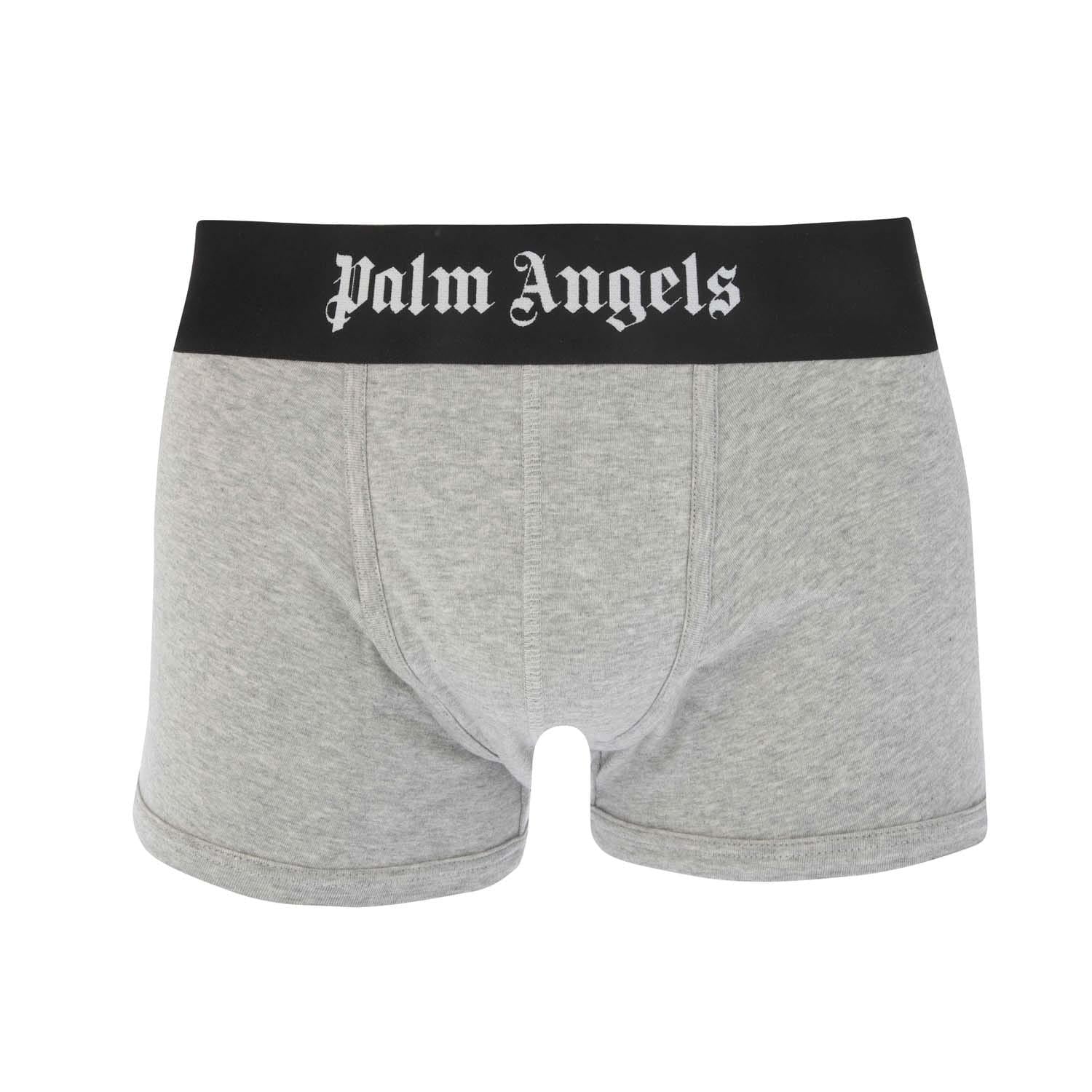 Grey-White - Front - Palm Angels Mens Boxer Shorts