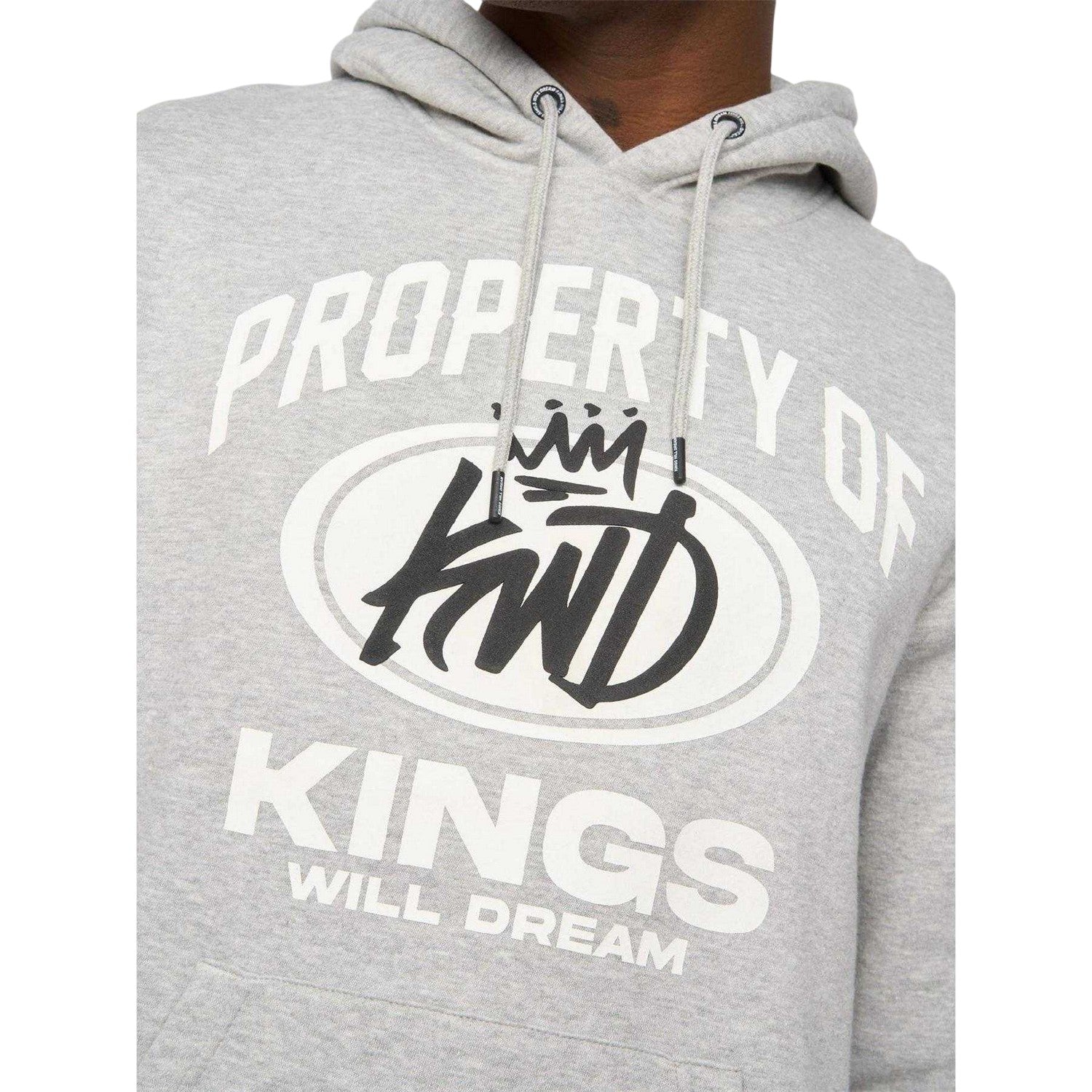 Grey Marl - Side - Kings Will Dream Mens Prop Cotton Blend Hoodie