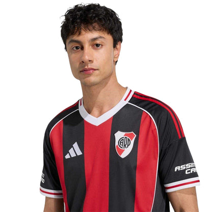 Black-Red - Side - Adidas Mens 25-26 Club Atlético River Plate Away Jersey