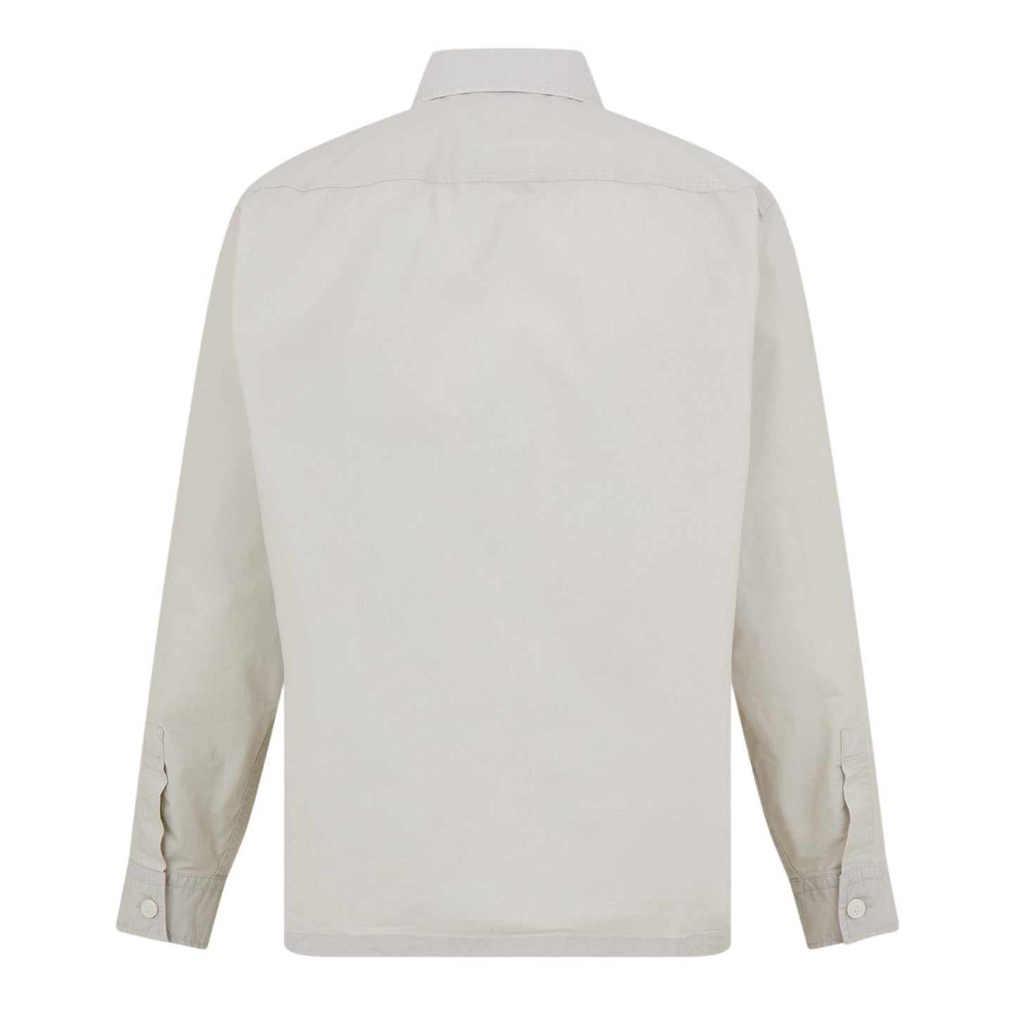 Light Beige - Back - Boss Mens Barrel Collared Long-Sleeved Overshirt