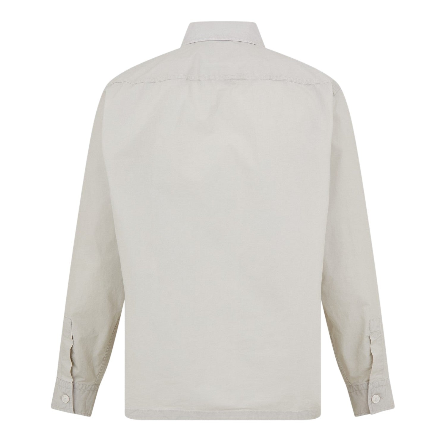 Light Beige - Back - Boss Mens Barrel Collared Long-Sleeved Overshirt