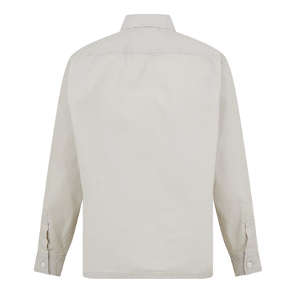 Light Beige - Back - Boss Mens Barrel Collared Long-Sleeved Overshirt