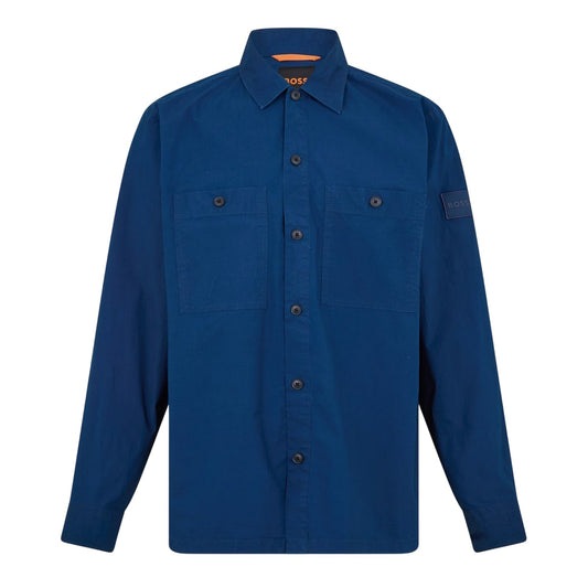 Blue - Front - Boss Mens Barrel Collared Long-Sleeved Overshirt