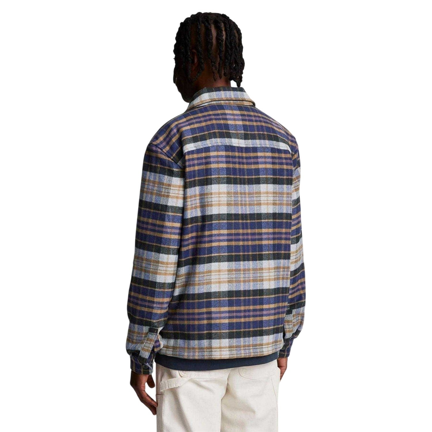 Navy - Back - Lyle & Scott Mens Flannel Long-Sleeved Overshirt