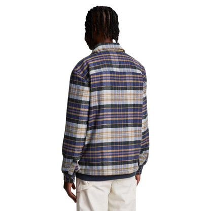 Navy - Back - Lyle & Scott Mens Flannel Long-Sleeved Overshirt