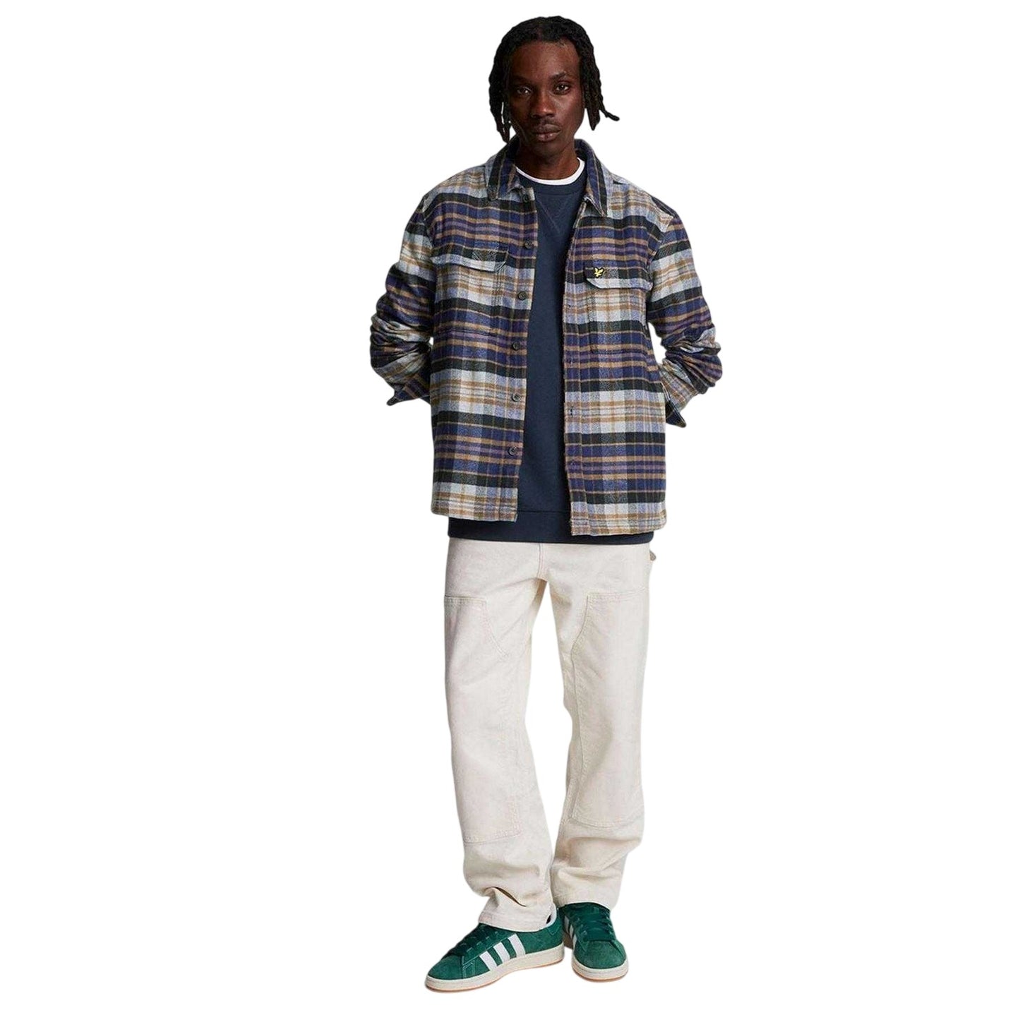Navy - Lifestyle - Lyle & Scott Mens Flannel Long-Sleeved Overshirt