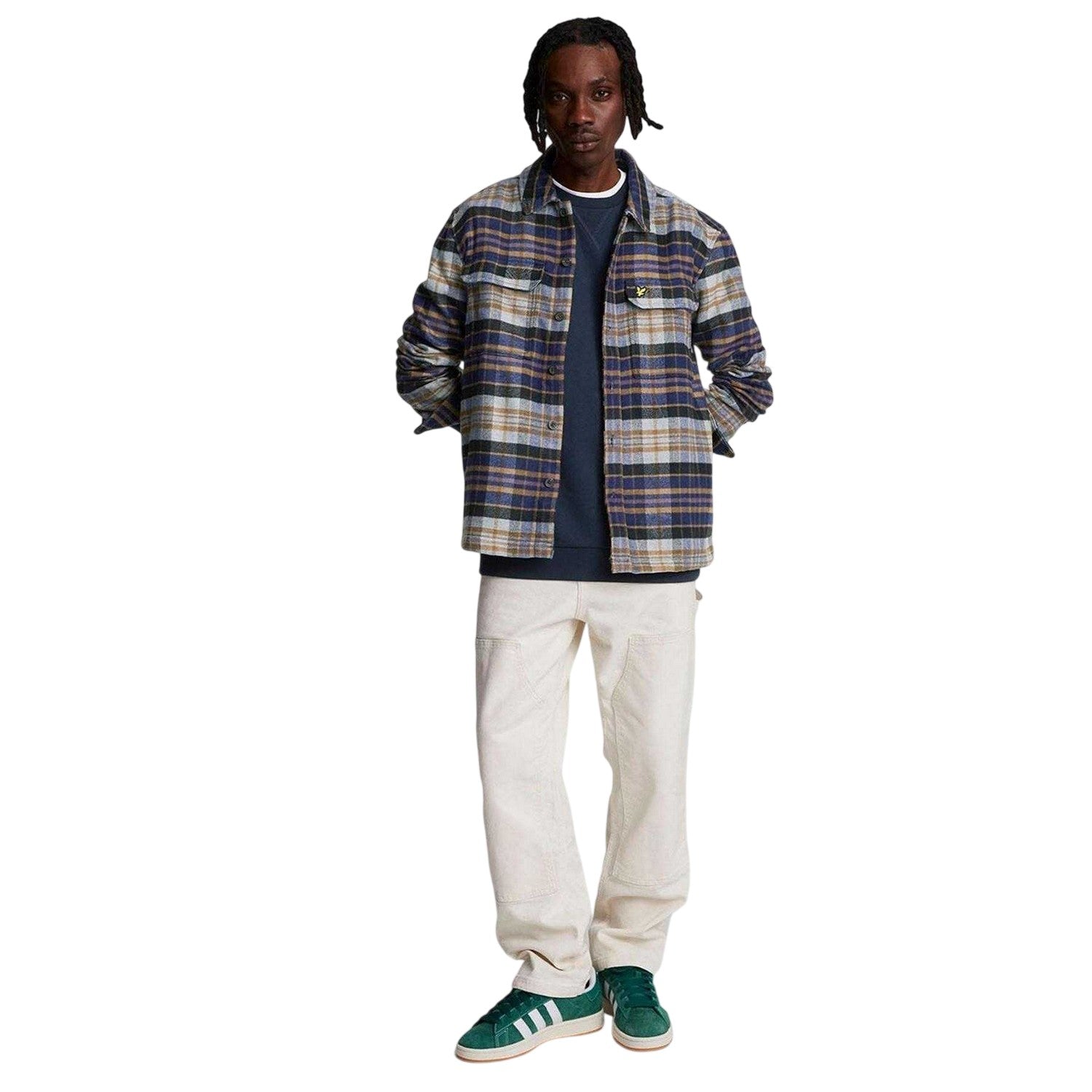 Navy - Lifestyle - Lyle & Scott Mens Flannel Long-Sleeved Overshirt