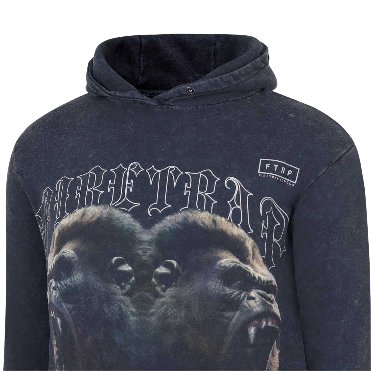 Acid Black - Lifestyle - Firetrap Mens Graphic Print Cotton Hoodie
