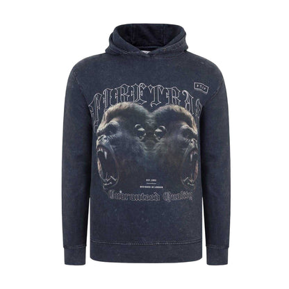 Acid Black - Front - Firetrap Mens Graphic Print Cotton Hoodie