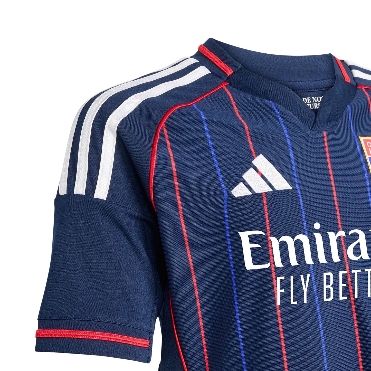 Blue - Side - Adidas Childrens-Kids 25-26 Olympique Lyonnais Away Jersey