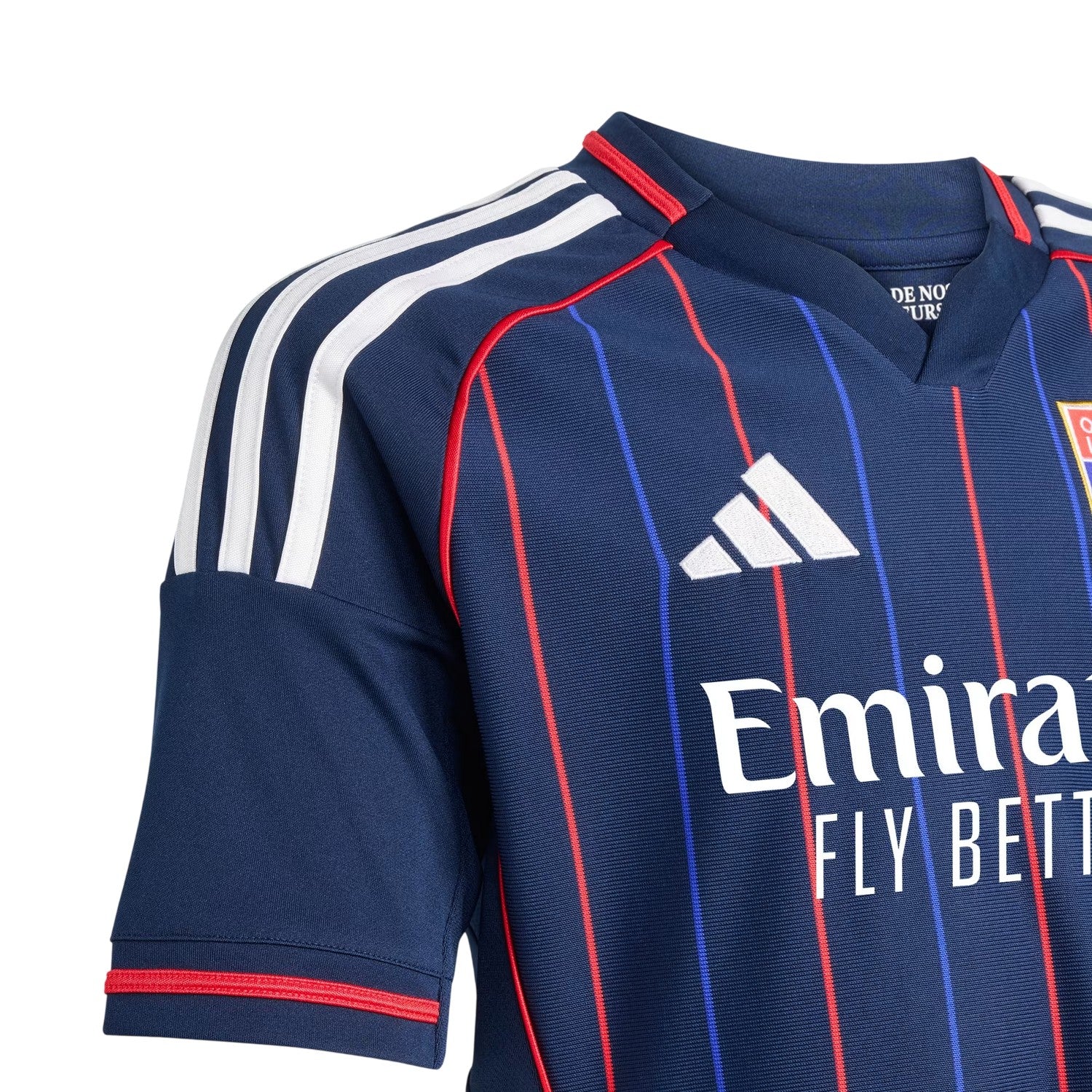 Blue - Side - Adidas Childrens-Kids 25-26 Olympique Lyonnais Away Jersey