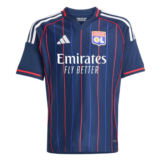 Blue - Front - Adidas Childrens-Kids 25-26 Olympique Lyonnais Away Jersey
