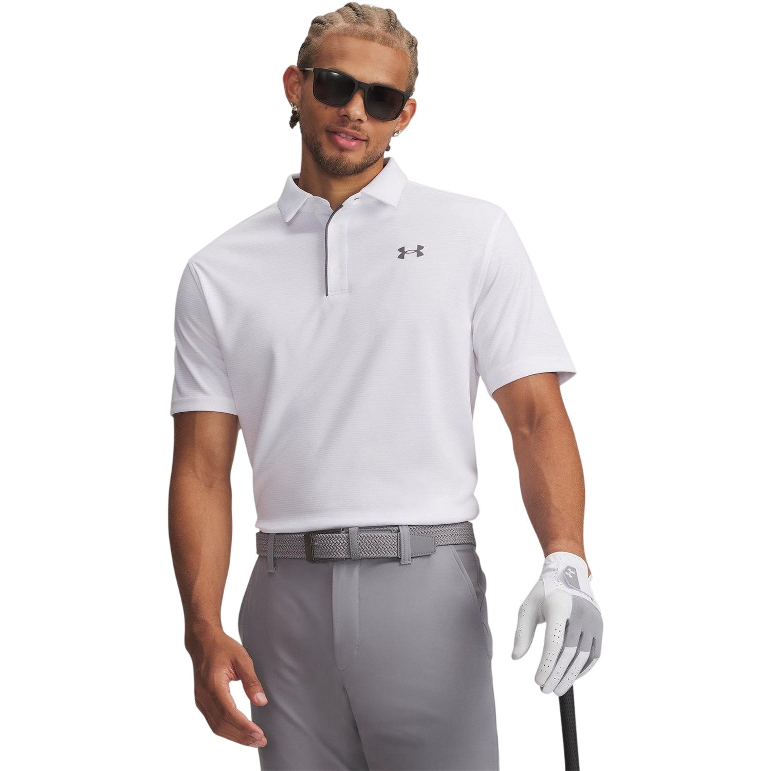 White - Side - Under Armour Mens Tech Mesh Polo Shirt