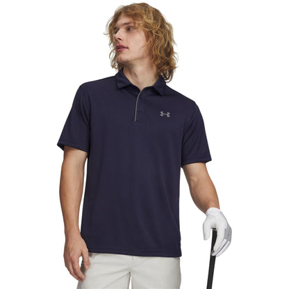 Midnight Navy - Side - Under Armour Mens Tech Mesh Polo Shirt