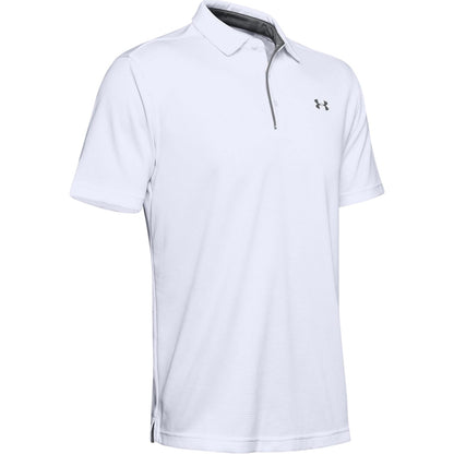 White - Front - Under Armour Mens Tech Mesh Polo Shirt