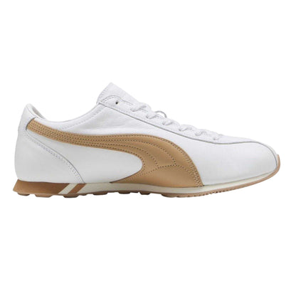 White-Tan - Front - Puma Mens Sprint Cowhide Leather Lace Up Trainers