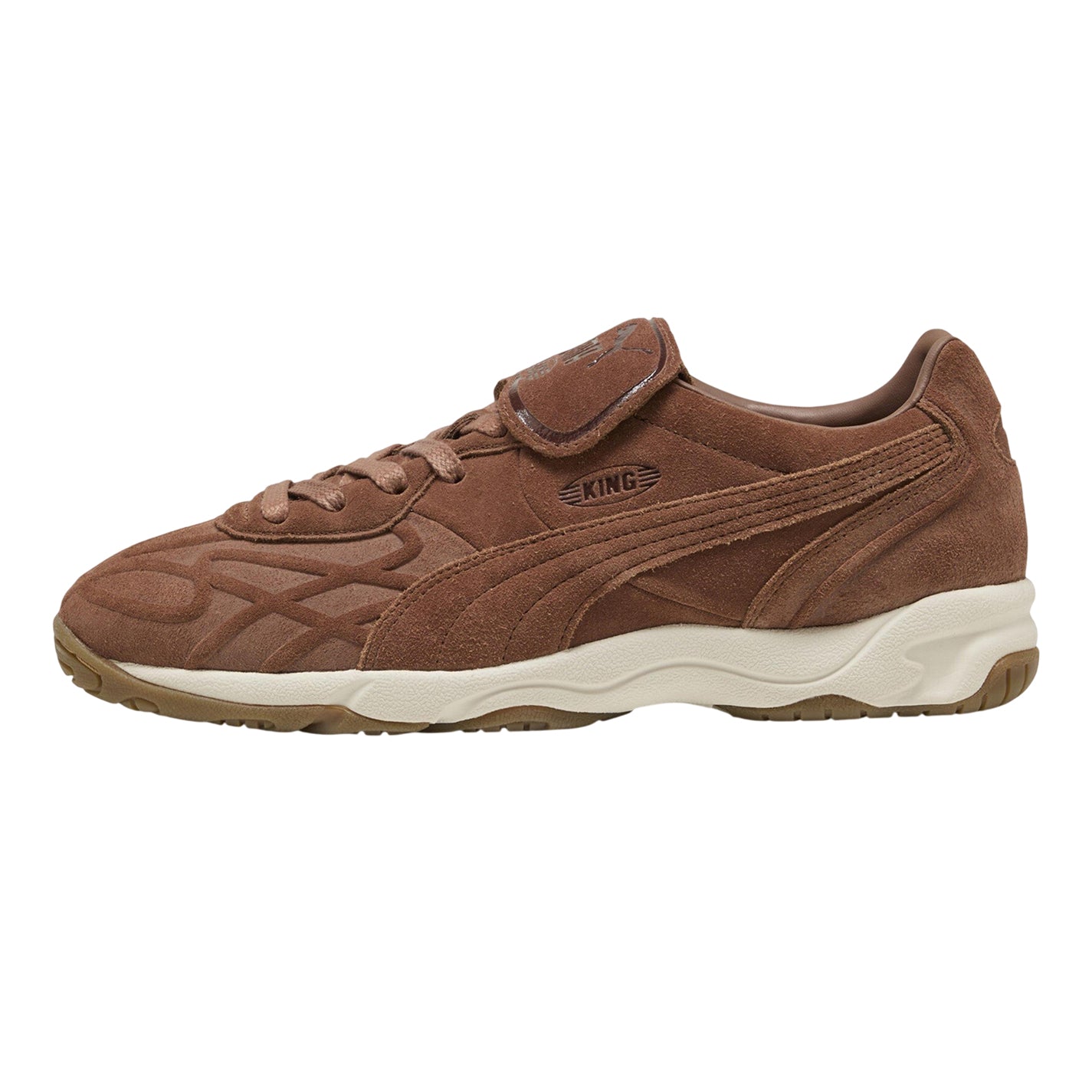 Mushroom - Side - Puma Mens King Suede Round Toe Shoes
