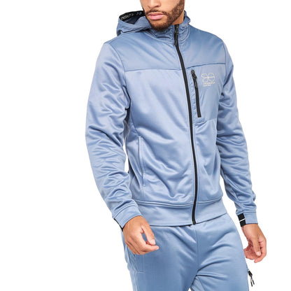Steel Blue - Lifestyle - Crosshatch Mens Full Zip Hoodie