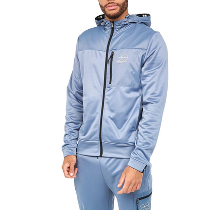 Steel Blue - Front - Crosshatch Mens Full Zip Hoodie