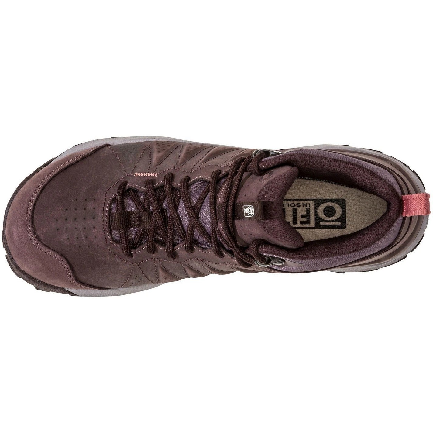 Purple - Pack Shot - Oboz Womens-Ladies Sypes Leather Round Toe Hiking Shoes