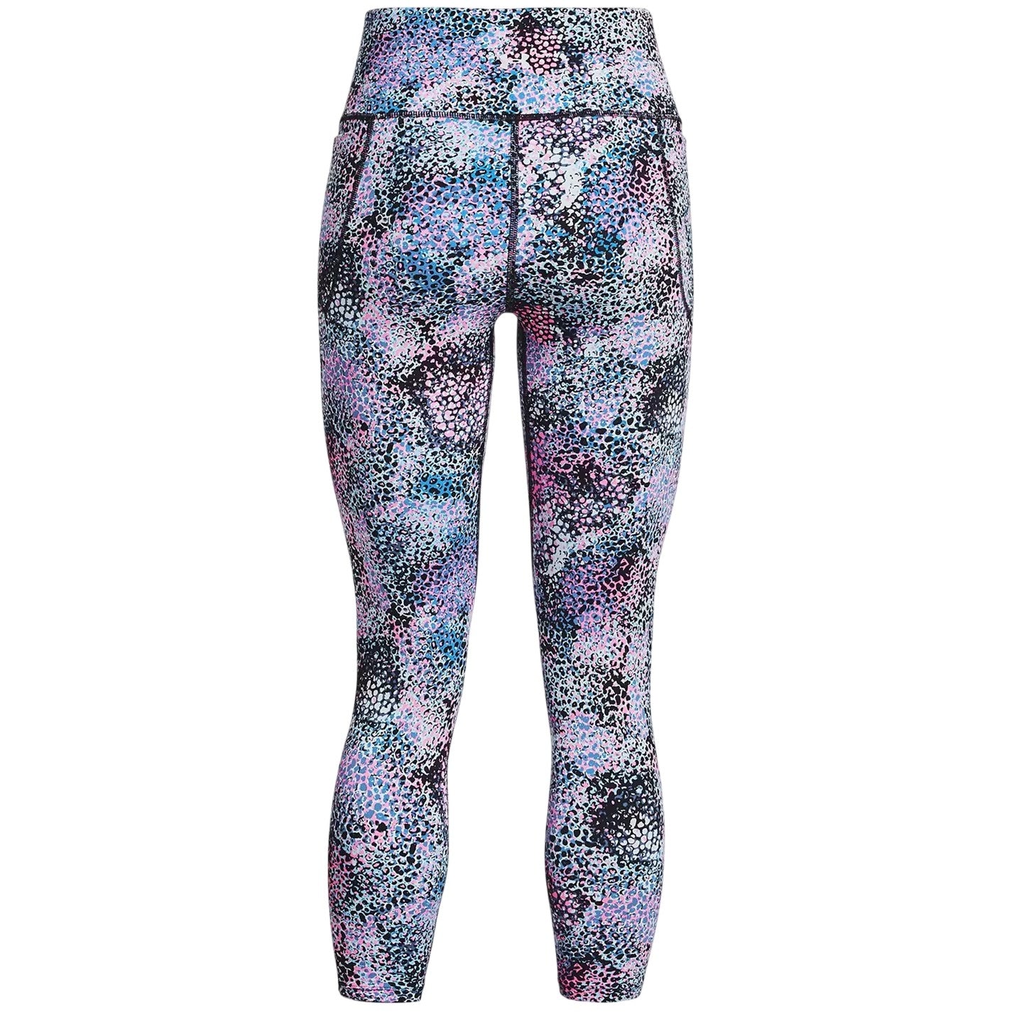 Pink-Blue - Back - Under Armour Womens-Ladies Meridian Printed Leggings