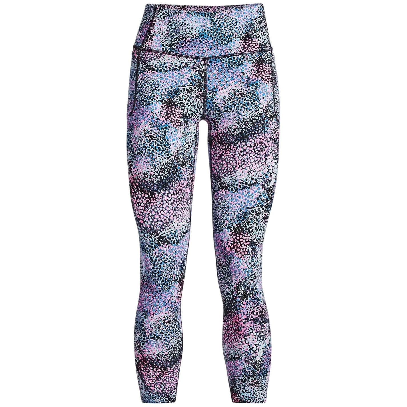 Pink-Blue - Front - Under Armour Womens-Ladies Meridian Printed Leggings