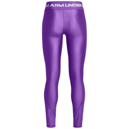 Purple - Back - Under Armour Girls Logo Leggings