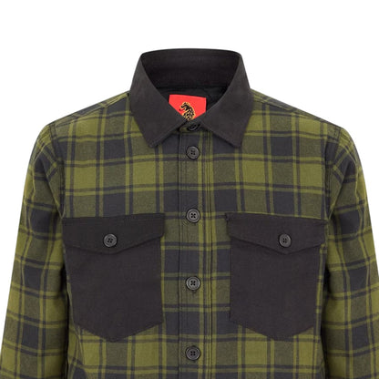 Green - Side - Luke Mens Valley Plaid Chest Pocket Overshirt