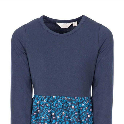Navy - Side - Trespass Girls Floral Cotton Blend Dress