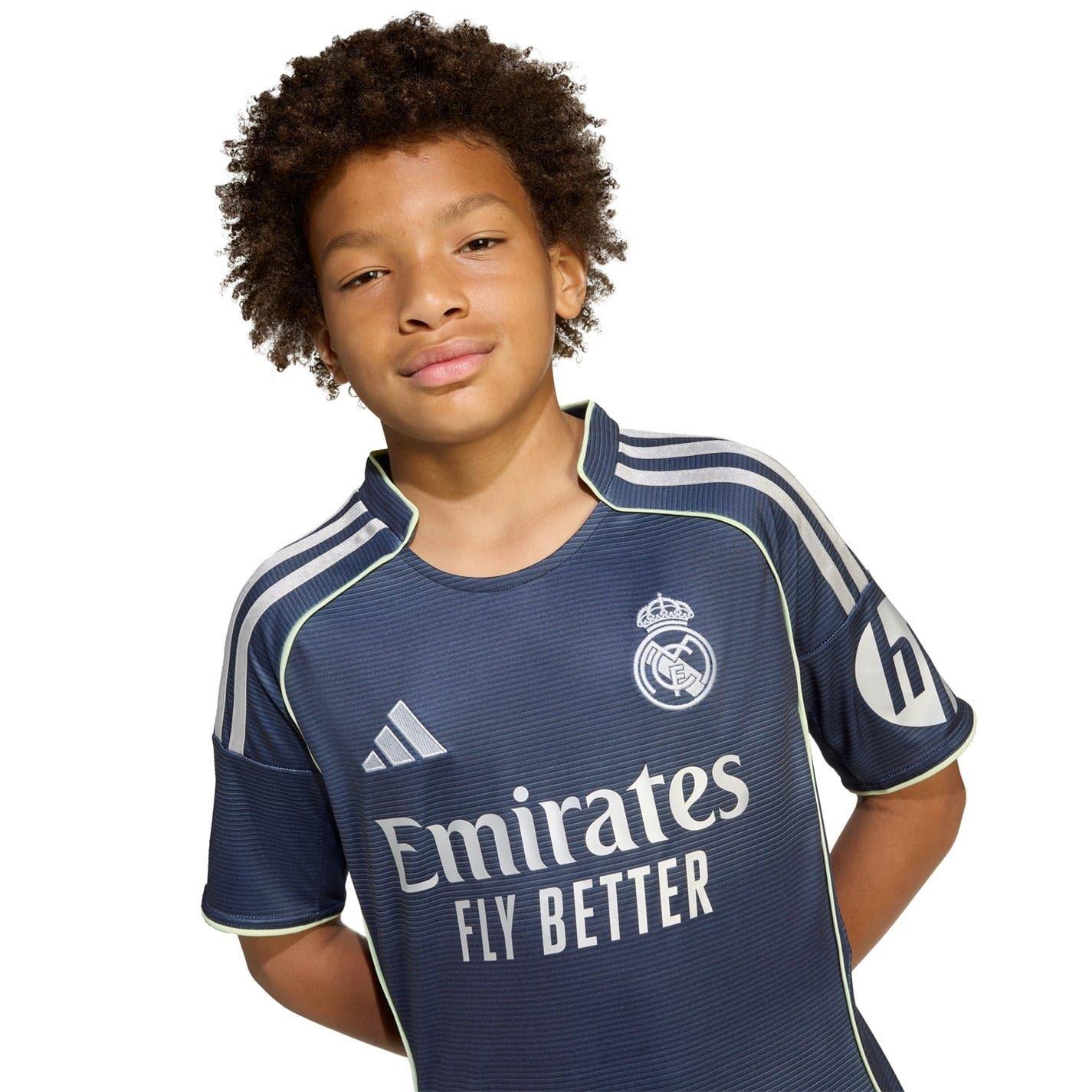 Blue - Side - Adidas Childrens-Kids 25-26 Real Madrid CF Away Jersey