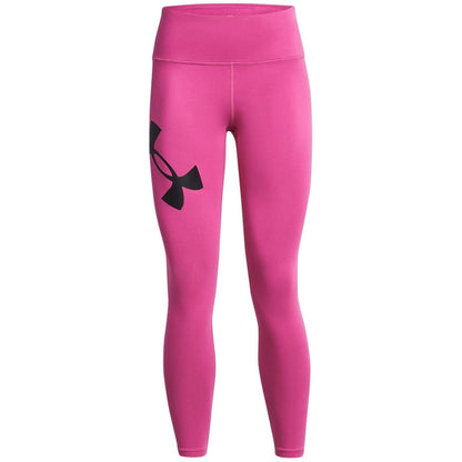 Pink-Black - Front - Under Armour Womens-Ladies Campus High Waist Leggings