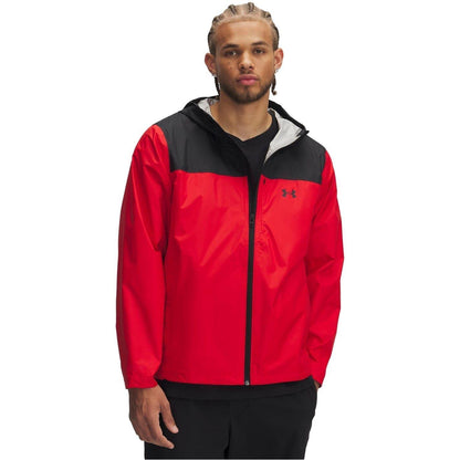 Red - Front - Under Armour Mens Cloudstrike Waterproof Jacket